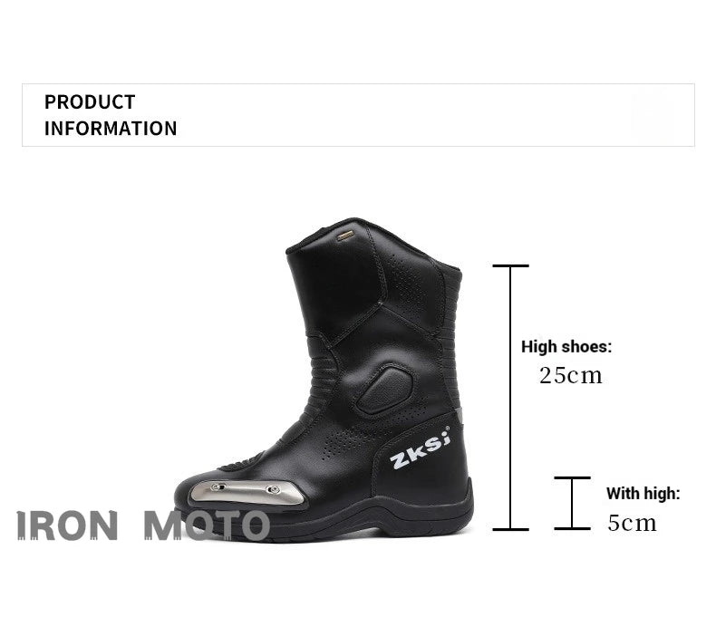 Motorcycle Shoes Full Leather Motocross Boots with Shifter Guard Cafe Boots Enduro Boots for Touring&hiking Moto Protection Gear