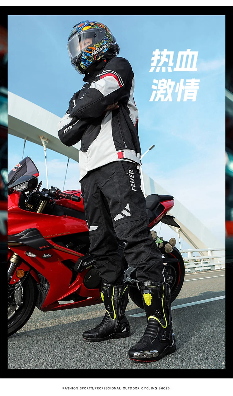 36-47 Anti Fall Motocross Boots Wear-resistant Motorcycle Boots Men's Women Racing Boots Safe Riding Equipment Rally Shoes