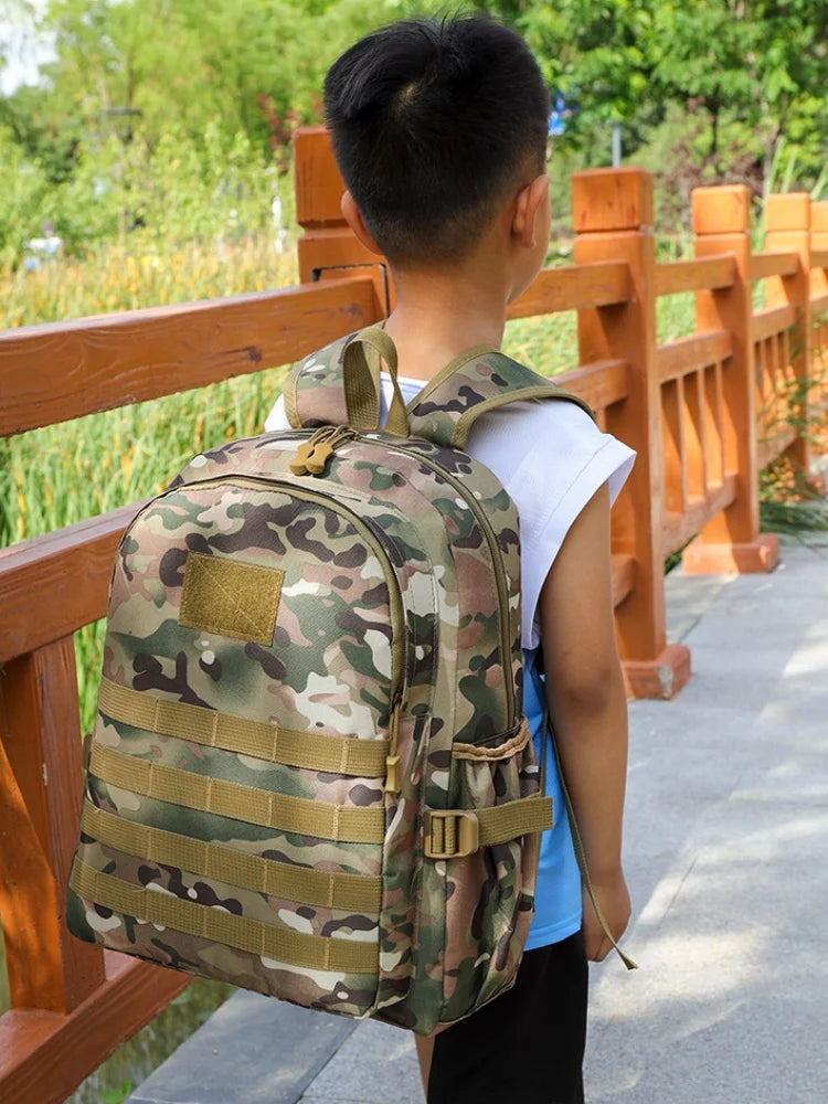 Children Tactical Backpack Small Student School Bag Kids Outdoor Hiking Travel Sports Backpack Summer Camp Camouflage Rucksack