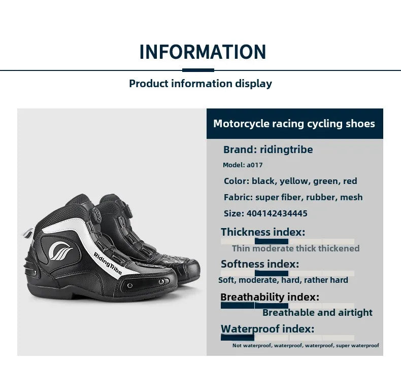 Motorcycle Cycling Shoes with Lock Motorcycle Boots Mountain Bike Racing Fall-proof Summer Waterproof Breathable Casual Boots