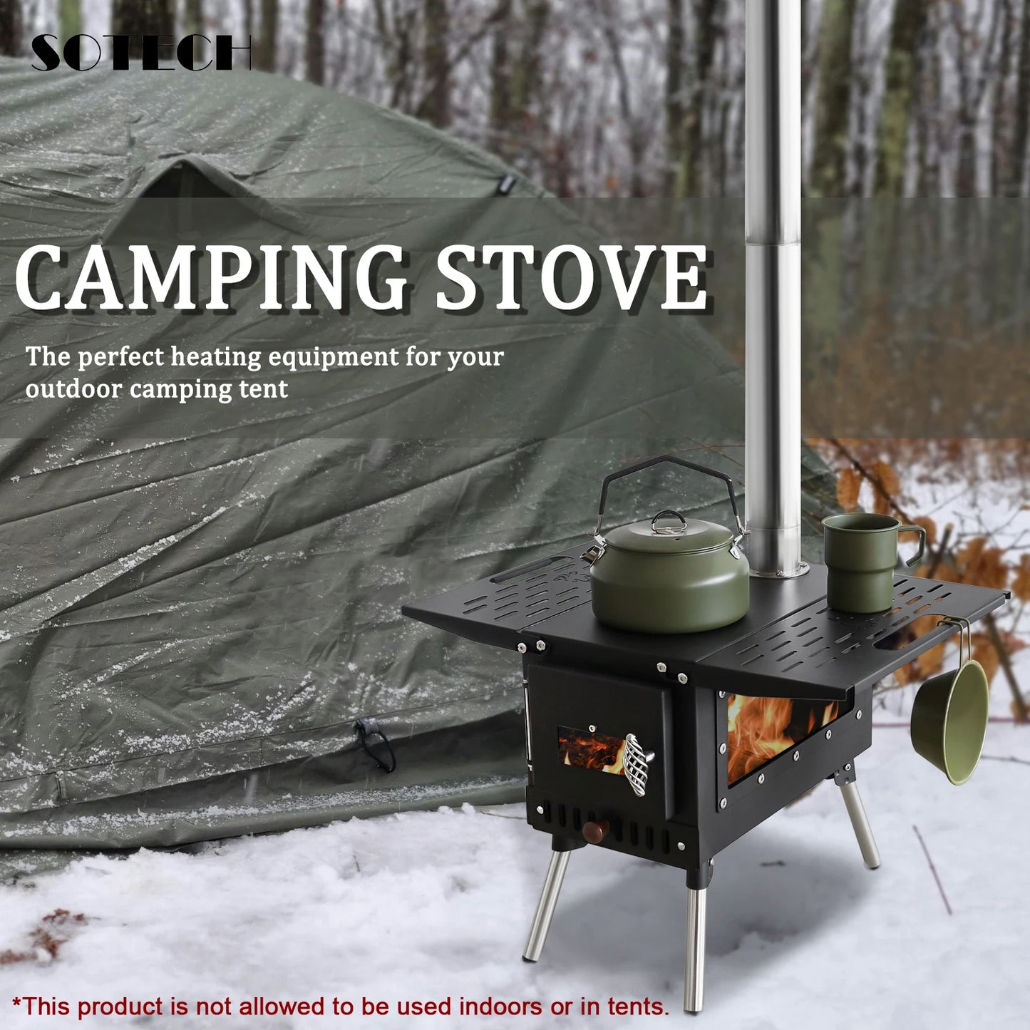 Multi-purpose Firewood Stove Stainless Steel Pellet Burner Camping Partical Heater Portable Foldable Wood Stove Outdoor Picnic