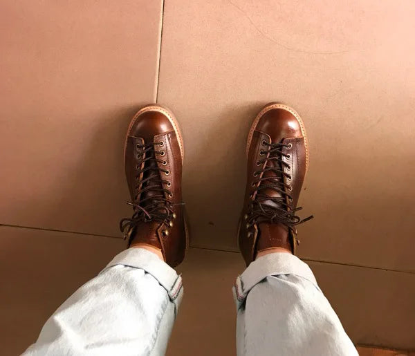 Mens British Wind Retro Boots Motorcycle Short Boots Men's Leather Boot Casual Work Shoes Men Women's Tide Chelsea Boots