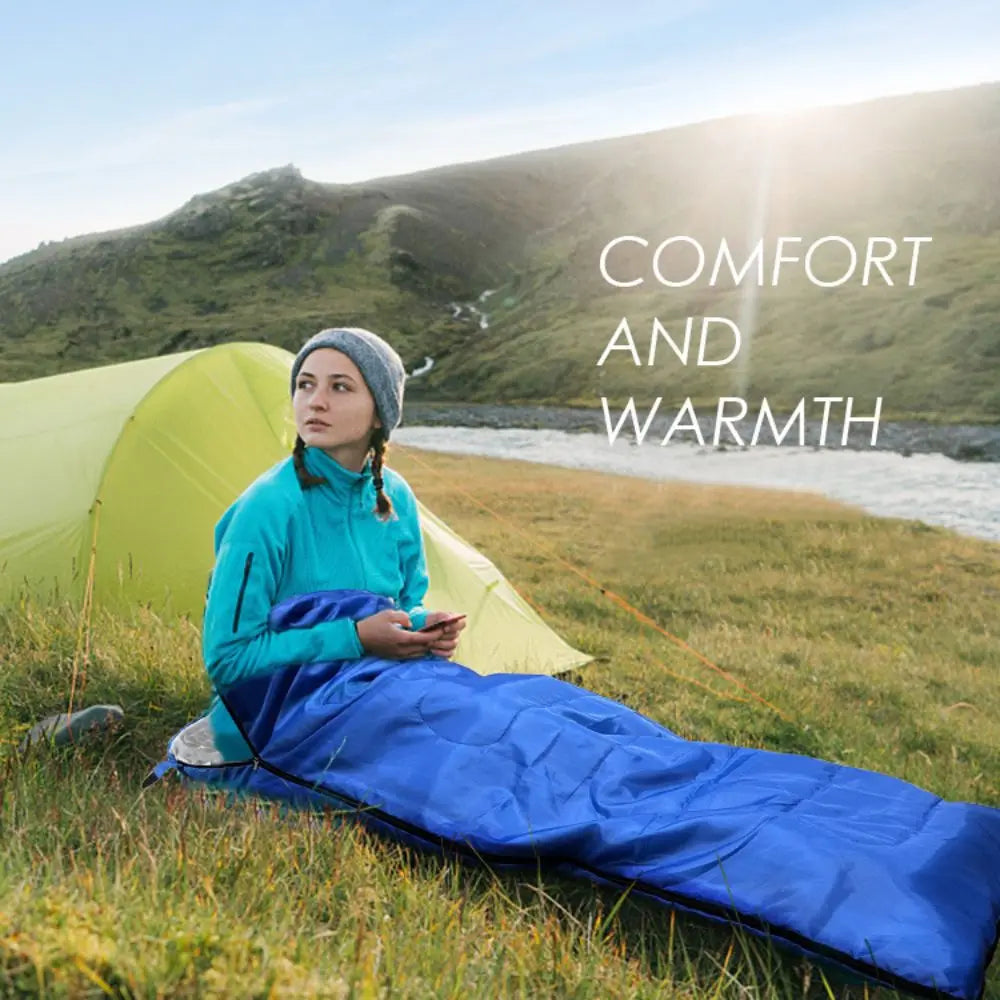 Camping Sleeping Bag Lightweight 4 Season Warm Envelope Backpacking Outdoor Mummy Cotton Winter Sleeping Bag Camp Sleeping Gears