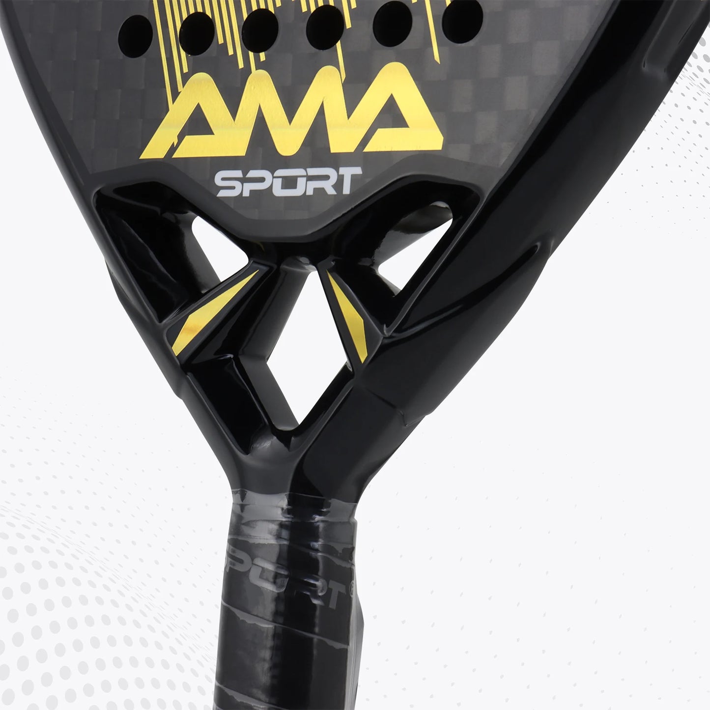 AMASPORT 12K Carbon Fiber Paddle Tennis Racket Dynamic Air Flow Design High Density EVA Memory Flex Foam Core With Soft Grip