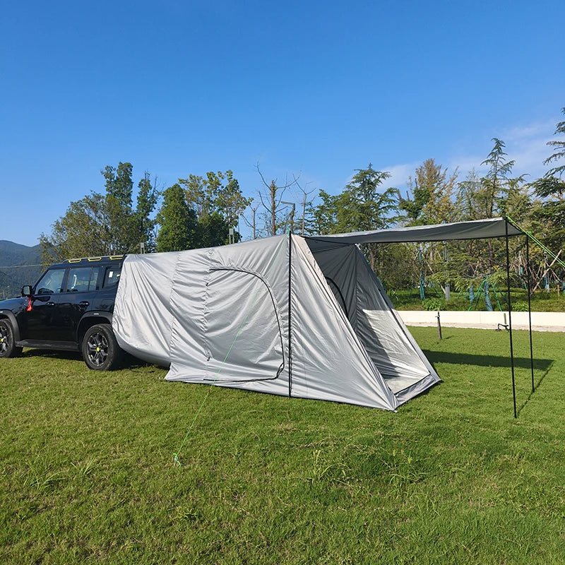 SUV Car Tent with Big Awning, Rear Tent, Camping, Multi-Use Tarp, Roomy Family Camping Tent with Floor, Car Side Tent