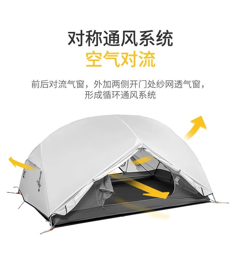 Naturehike-Mongar 2 Tent, Ultralight Double-Person Tent, Professional Outdoor Camping, Mountaineering, Windproof and Rainproof