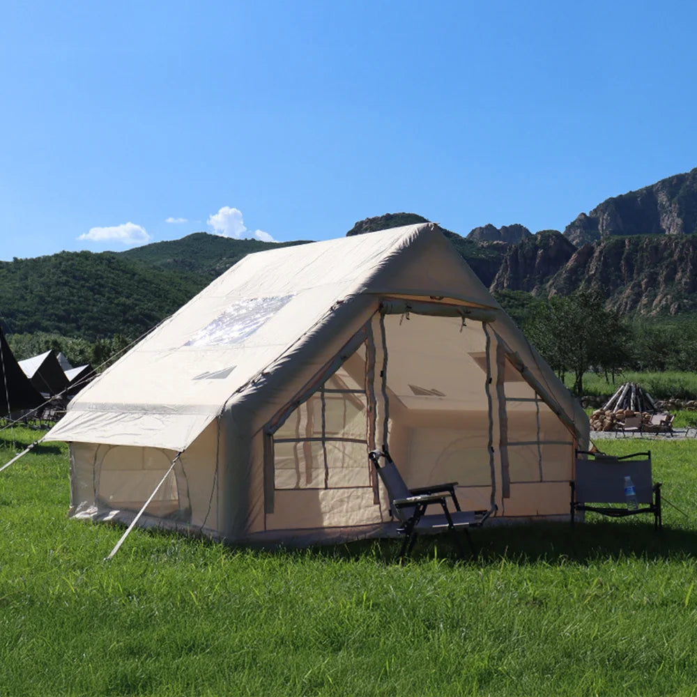 Waterproof Oxford Fabric Portable Inflatable House Tent for Family Outdoor Camping Quick Set-Up Air Tent