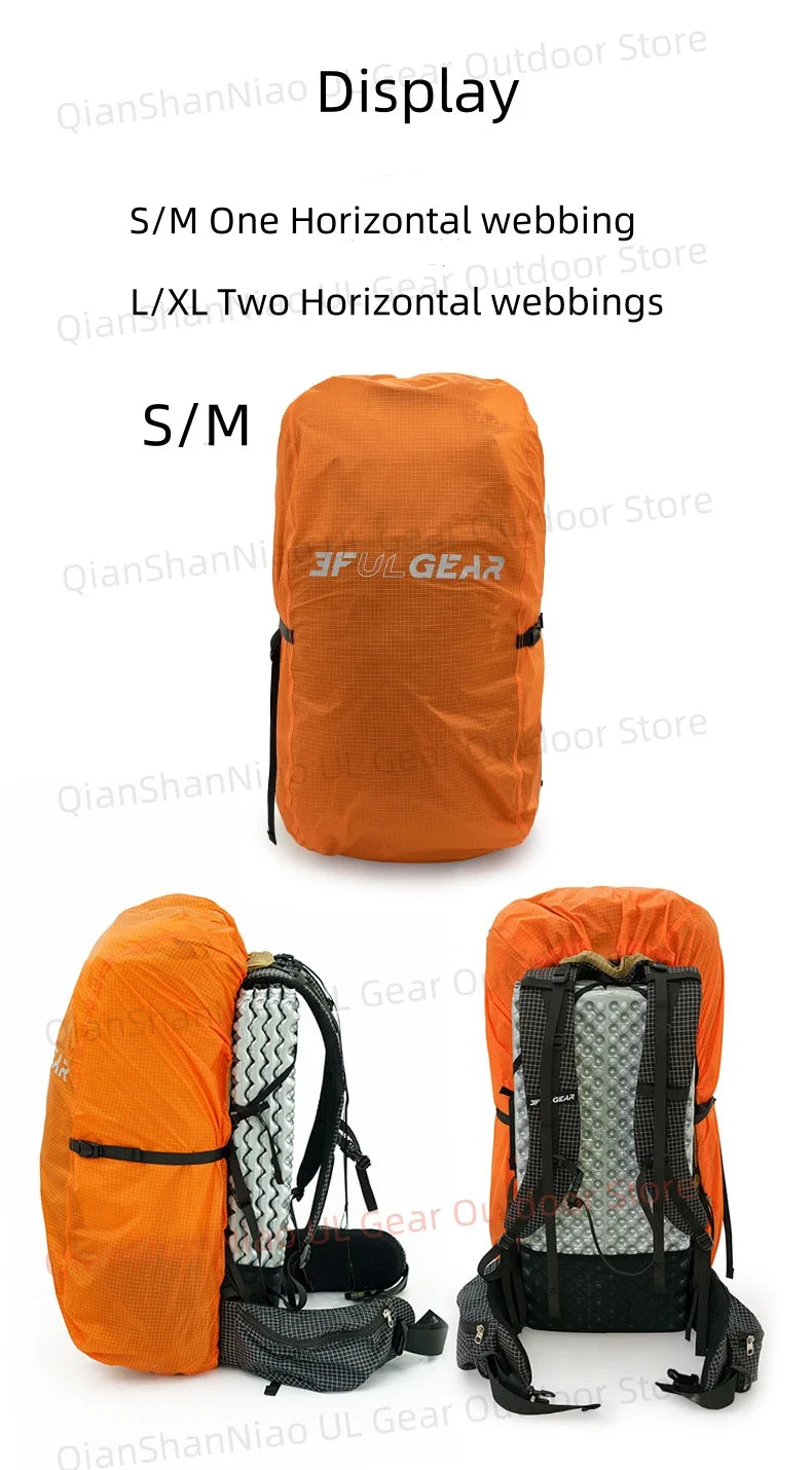 3F UL Gear UHMWPE Rain Cover For Backpack Outdoor Ultralight Hiking waterproof Trekking Rainproof 20-85L Backpack Cover