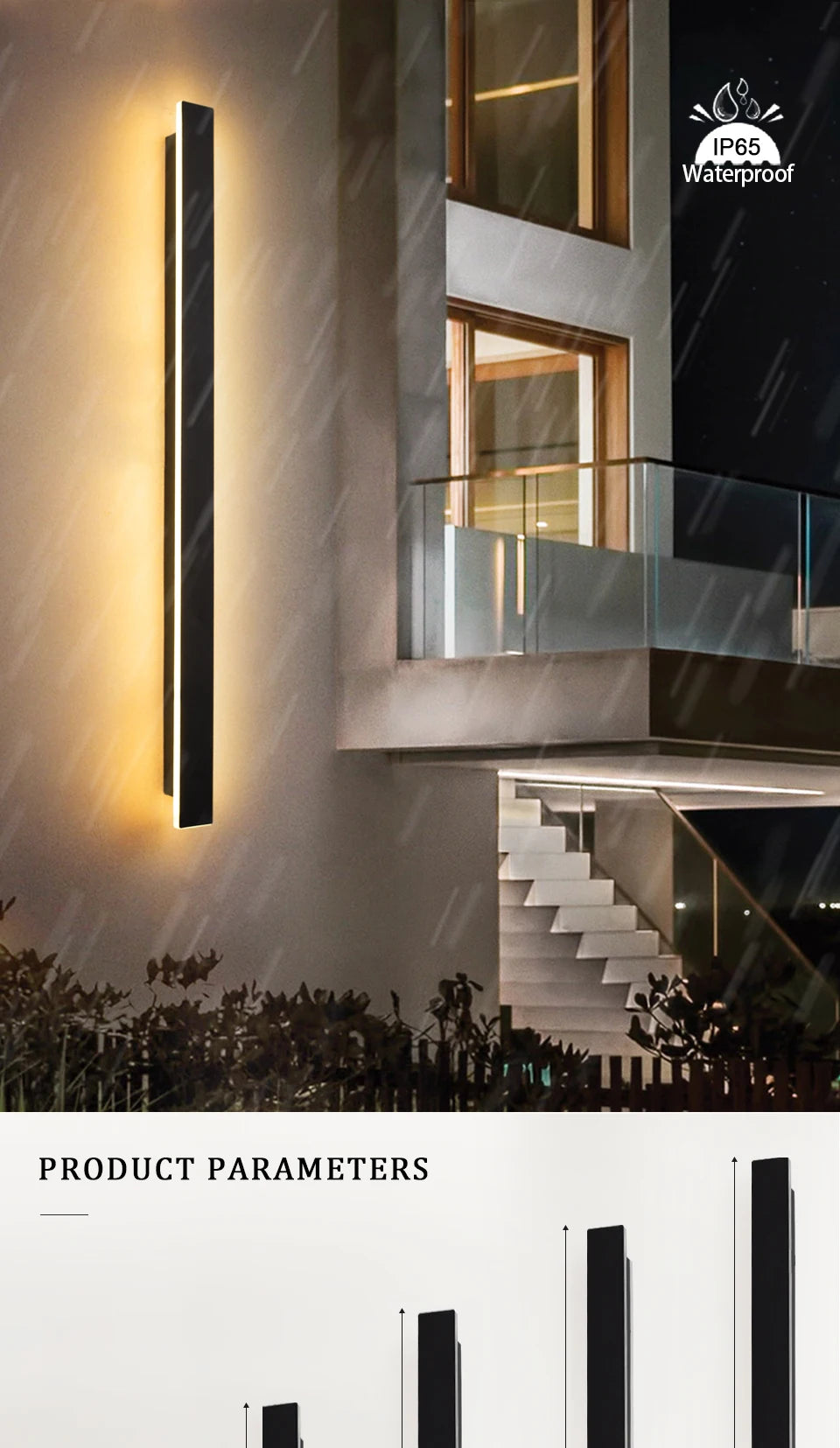 2/1 PCS Dimming Waterproof LED Long Wall Sconce Lamp Garden Decoration Outdoor Lighting 85-265V LED Wall Light External Sconce