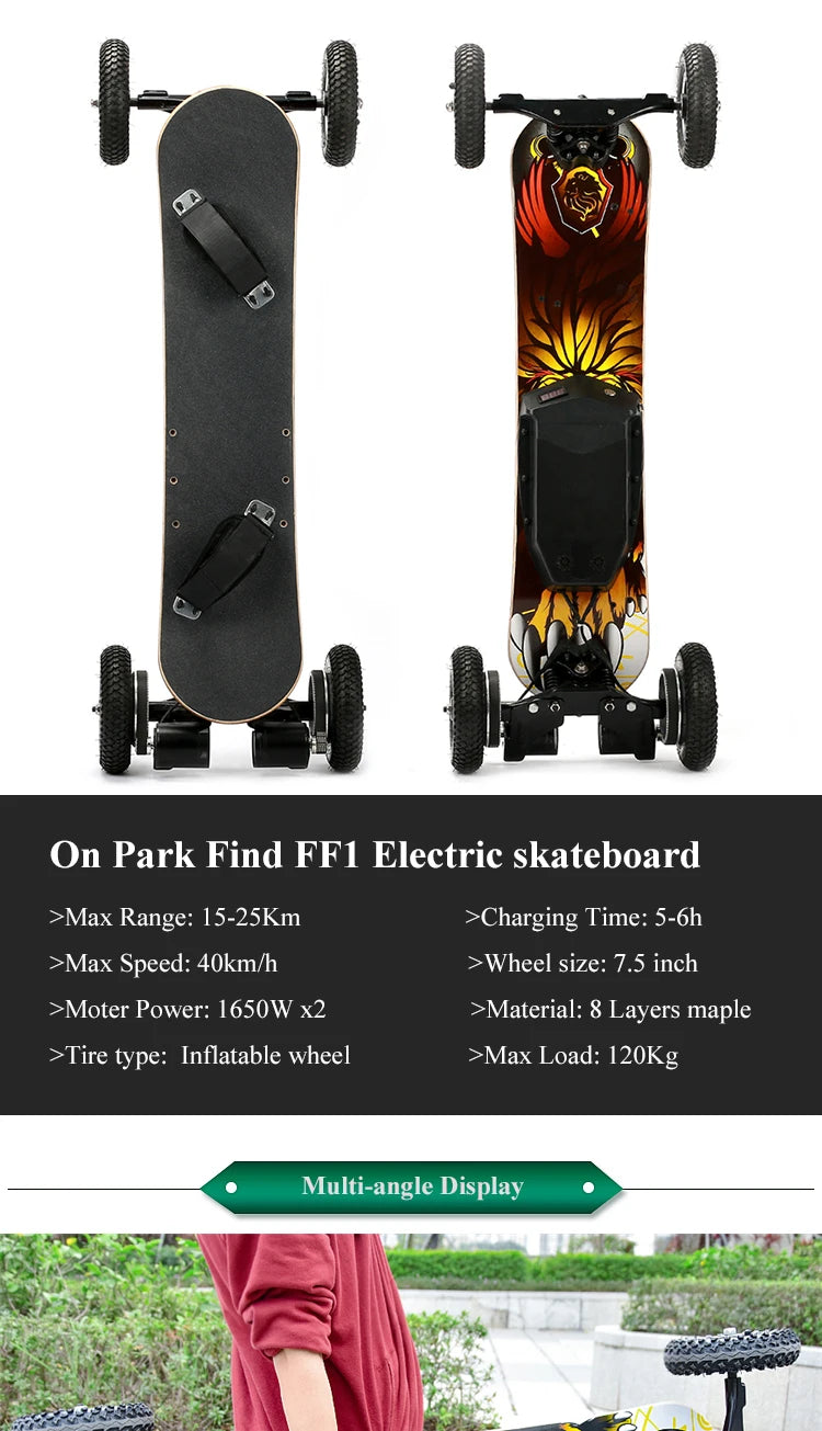 Wholesale remote control complete motorized all terrain electric skateboard
