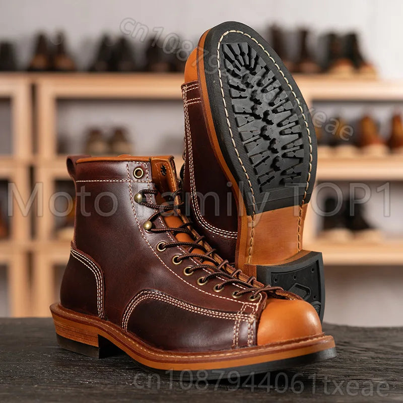 American retro locomotive shoes Boots For Motorcycle