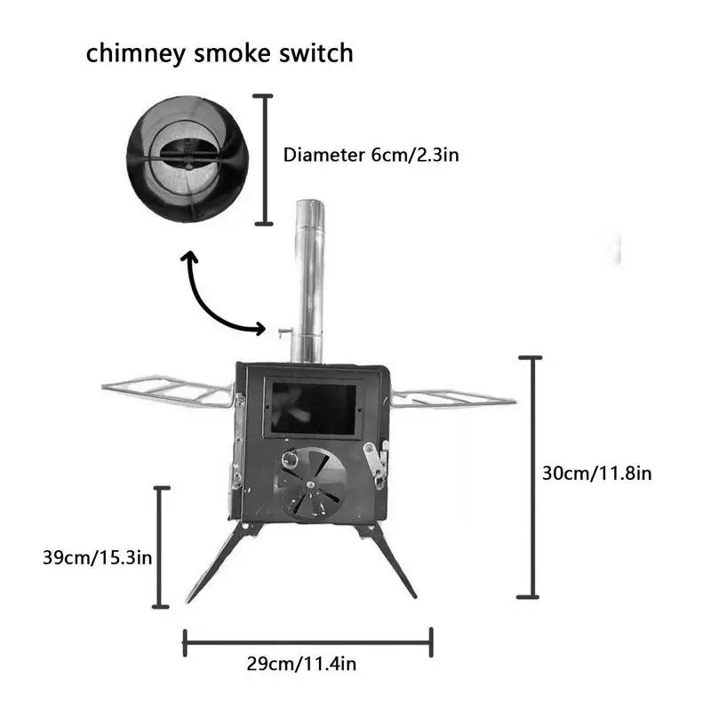 Folding FireWood Stove For Camping Tent Stove Portable Wood Heater Burning Carbon Steel Picnic BBQ Stove Grill Camping Supplies