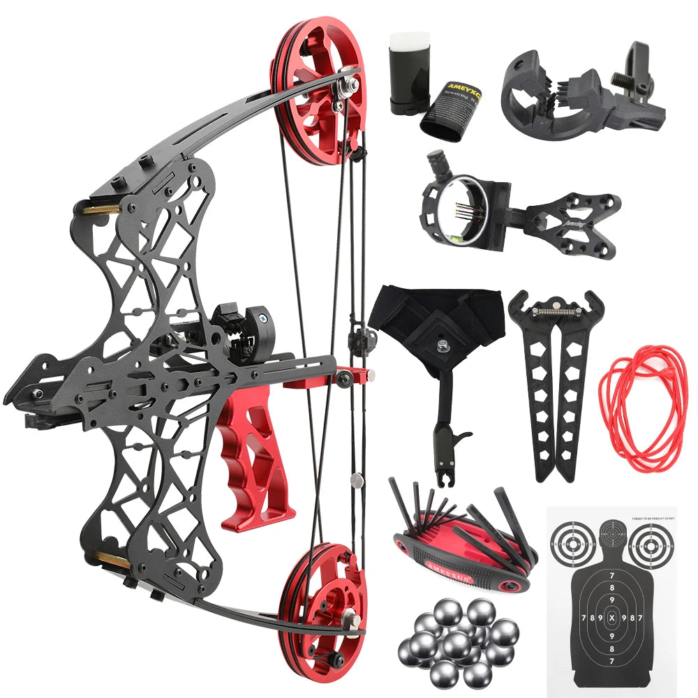 35 Lbs Compound Bow Dual Purpose 6061 Aluminium Wheels Grip Let Off 80% Shooting Arrows Steel Archery Hunting Target Bow