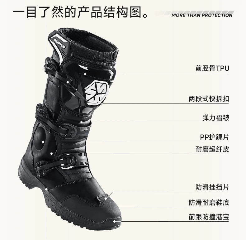 Motorcycle Boots Non-slip Windproof Waterproof Motocross Boots Professional Protective Racing Off-road Shoes All Seasons