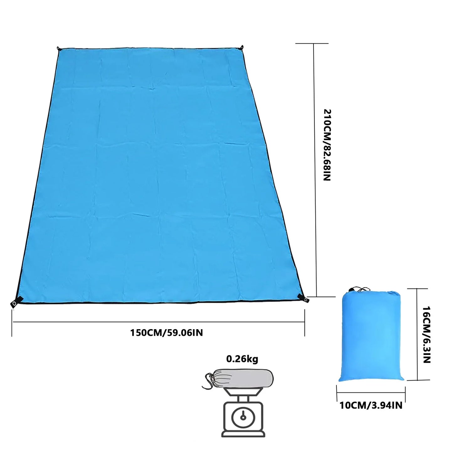 Waterproof Camping Ground Sheet -Oxford Fabric Tarp for Tent Footprint/Picnic Mat, Lightweight & Multi-Purpose Outdoor Blanket