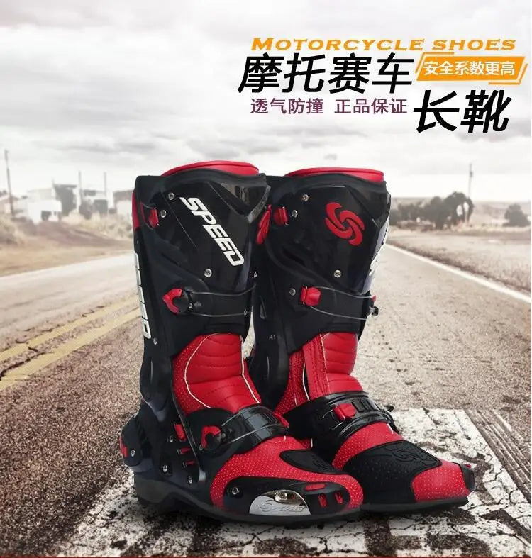 Racing riding shoes Motorcycle boots Motorcycle shoes Medium long shoes boots men