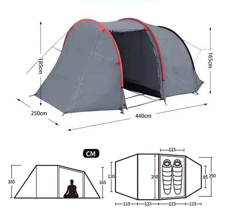 1 - 2 Person Tent  Camping Travel Tent Motorcycle Waterproof and Windproof Strong Outdoor Trekking Fast Delivery Ultralight