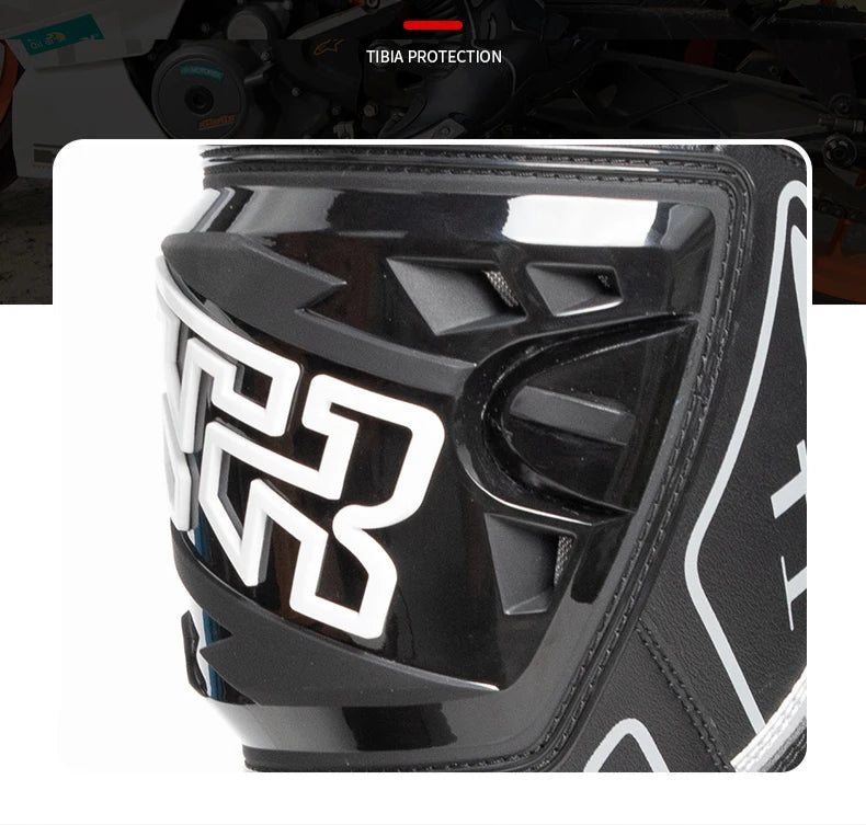 Motorcycle Road Racing Boots Professional Biker Shoes Motorbike Long Riding Protective Gear Shift Microfibe Leather boot