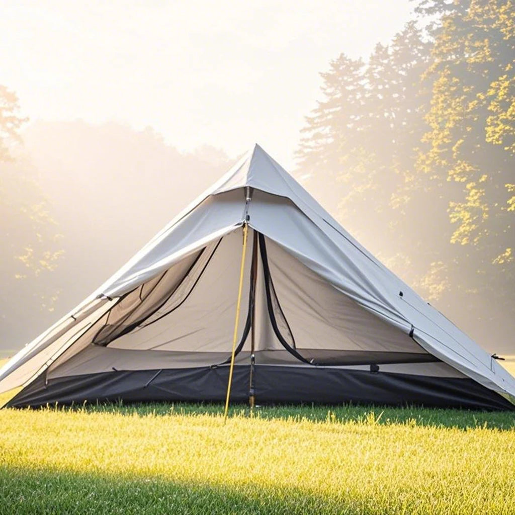 1-Person Ultralight Trekking Pole Tent - Pyramid Design, Waterproof PU4000, 2-Layer Mesh for Backpacking/Hiking, Without Pole