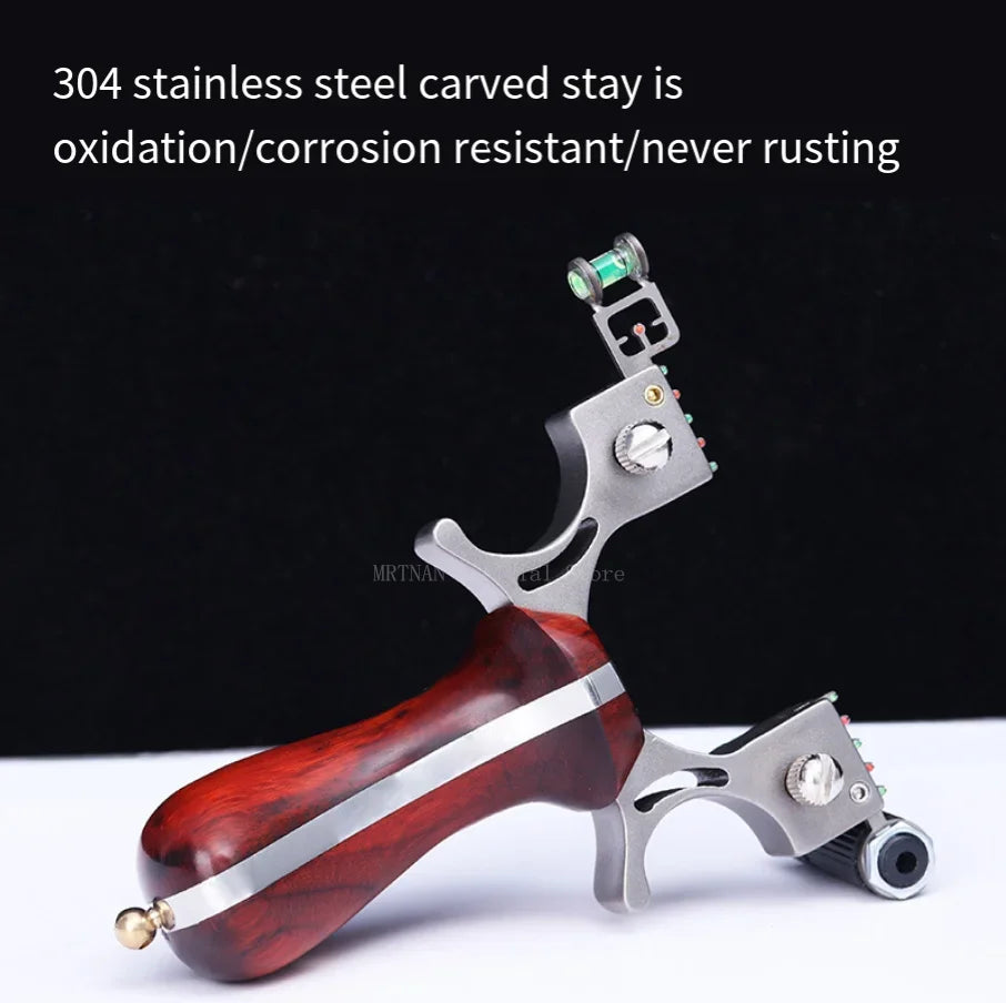 High-precision Stainless Steel Slingshots Laser Aiming Slingshot With rubber bands Outdoor Hunting Catapult Shooting