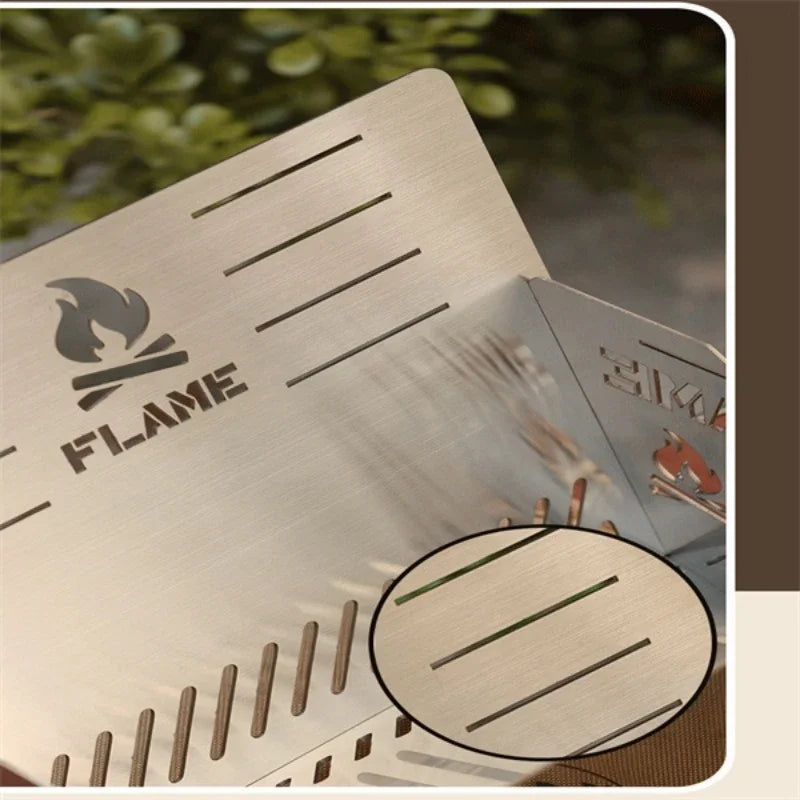 Outdoor Removable Barbecue Grill Ultra Lightweight Grill Mini Camping Stove Stainless Steel Firewood Stove