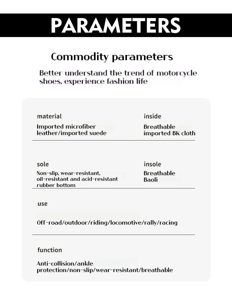 Motorcycle Riding Shoes Motocross Racing Boot Motorcycle Rally Training Shoes Anti Collision Protective Shoes Rider Equipment