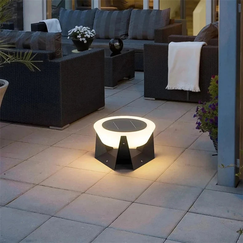 LED Solar Light Outdoor Garden Column Lamps Post Lights Waterproof Fence Gate Cap Lighting Lantern Head Fixture Patio Decoration