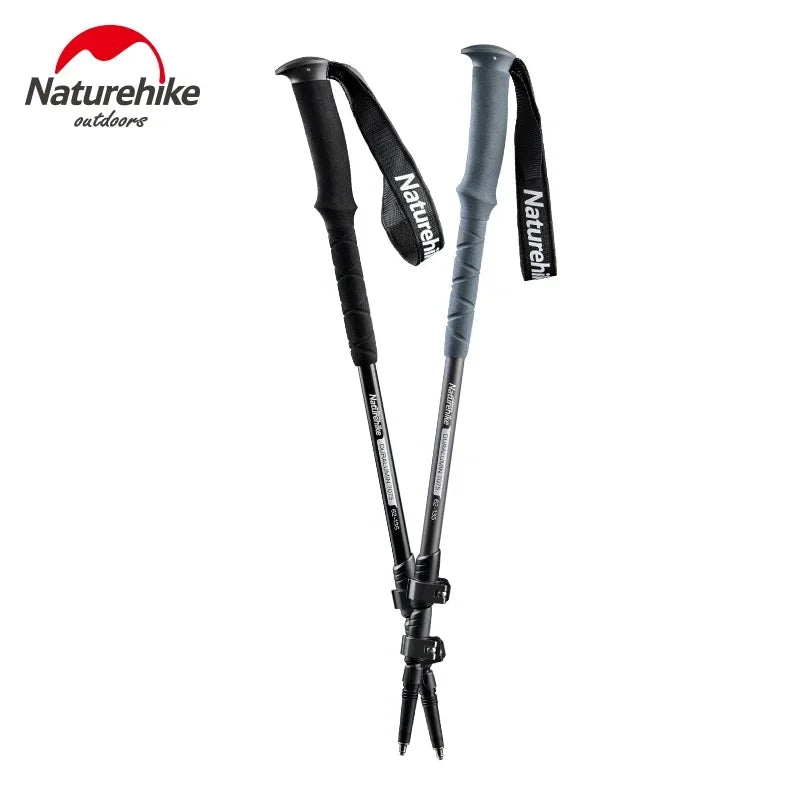 Naturehike-Aluminum Telescopic Trekking Pole, Folding Stick, Hiking Pole, Outdoor Trekking Pole, 3 Section, 7075, ST03