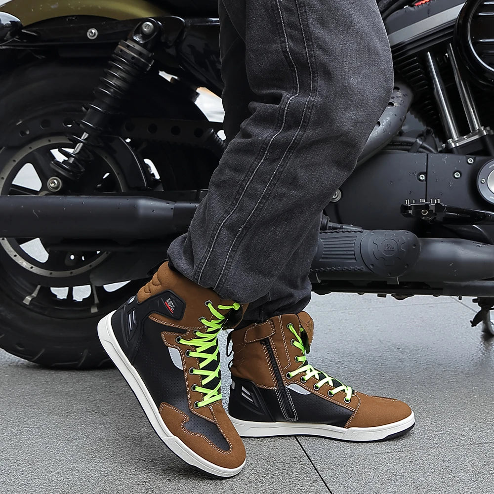 KEMIMOTO Motorcycle Riding Short Boots Men Summer commuting Shoes Sneakers Anti-slip Protection Breathable Casual rides Gear