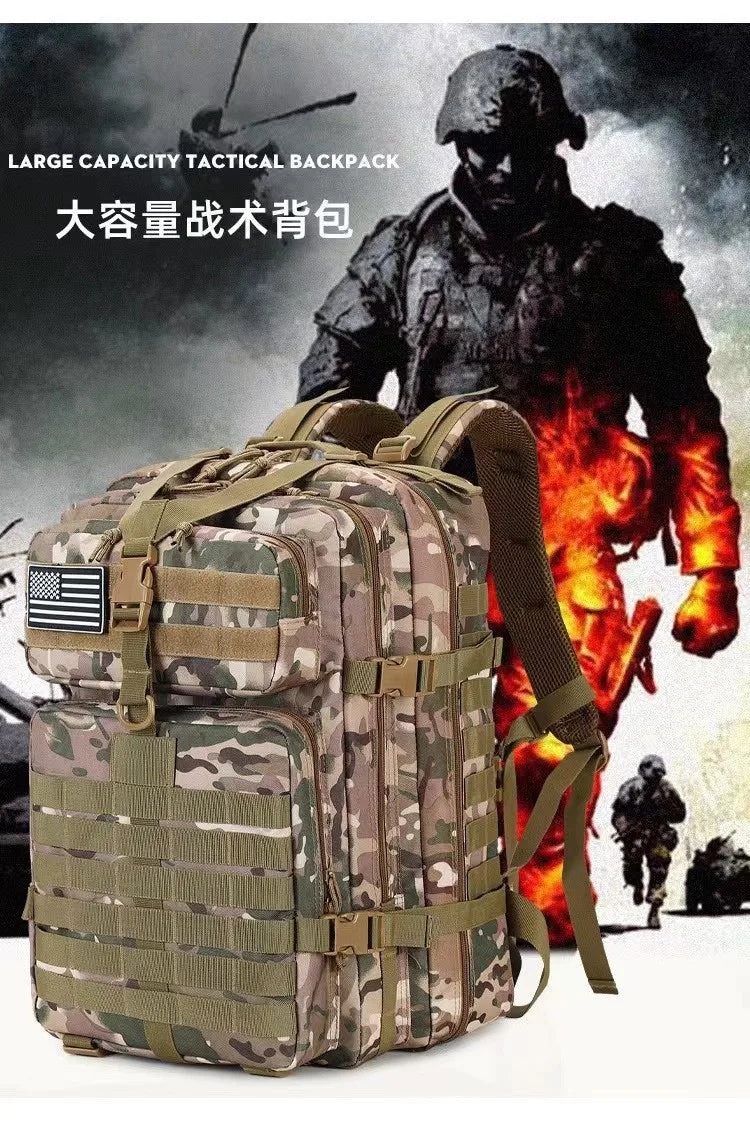 50L Tactical Backpack with Molle System - Large Capacity Water-resistant Hiking Backpack for Camping, Trekking & Daily Use