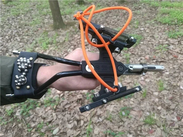 Powerful Slingshot Stainless Steel Slingshot Catapult Hunter Wrist Support SlingShot Outdoor Hunt Hike Bow Catapult HuntingTools