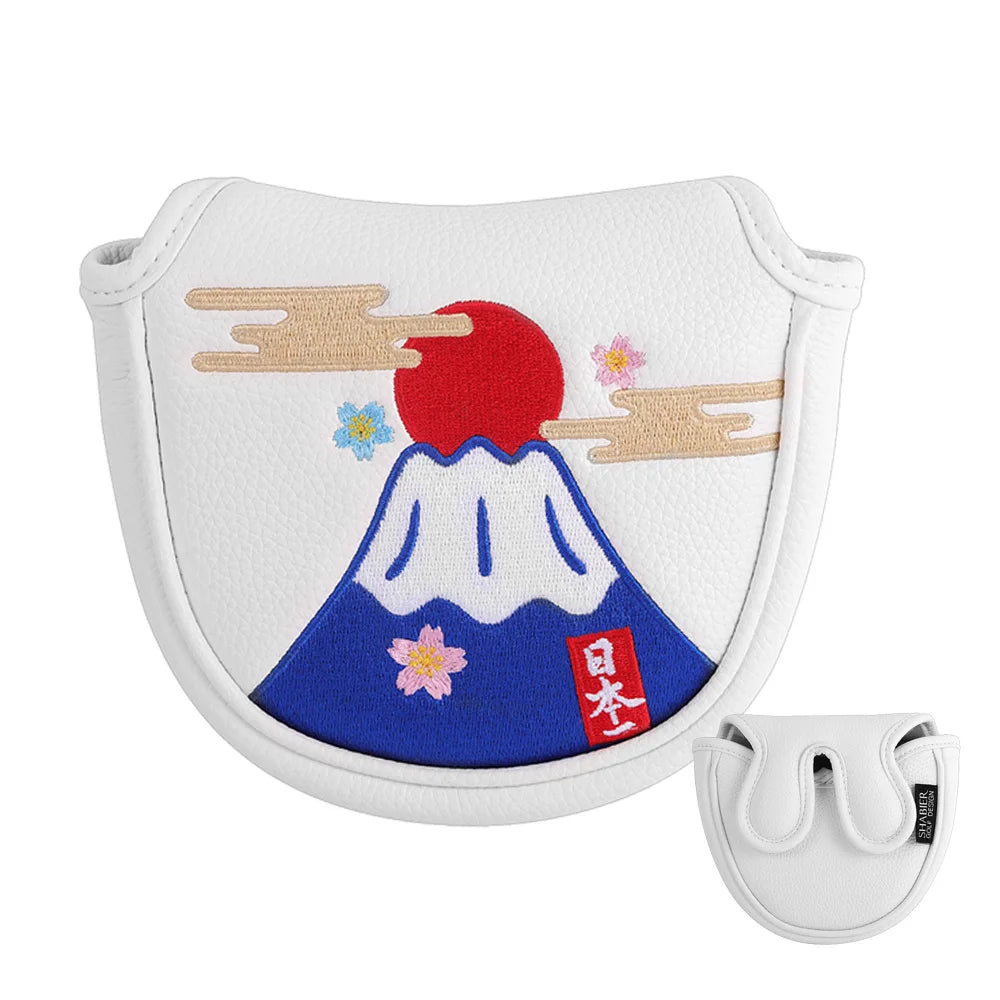Crane Japan Embroidery Magnetic Closure Center shafted Golf Mallet Putter Headcover Golf Blade Putter Cover