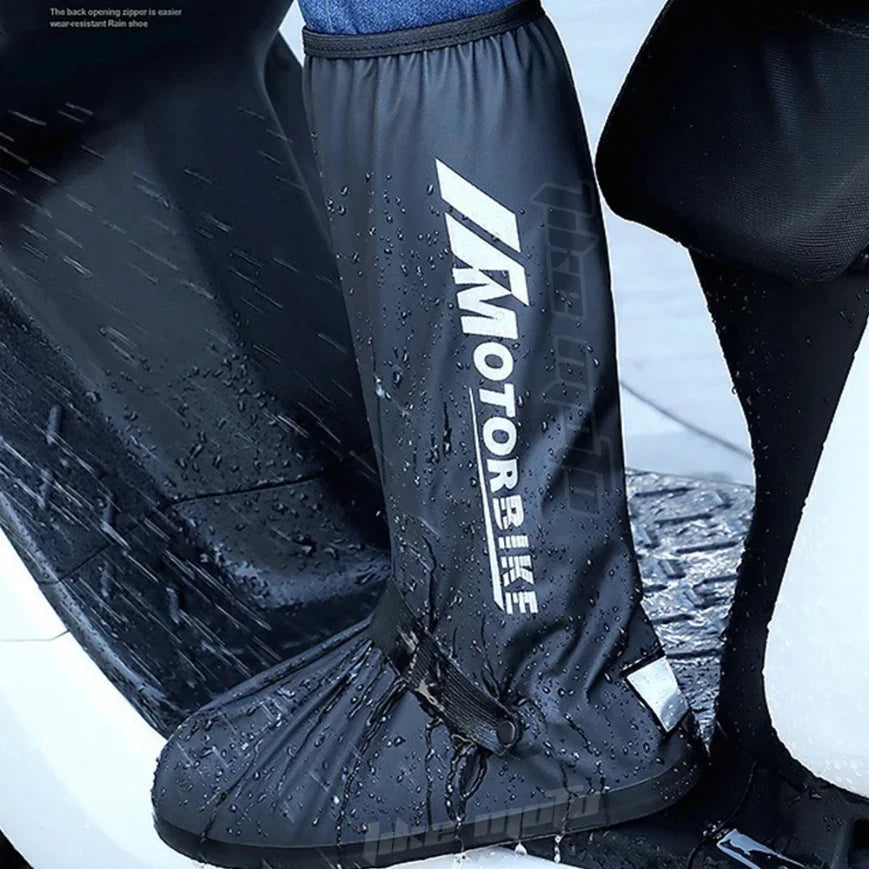 Motorbike Cycling Bike Reusable Rainproof Shoes Cover Motorcycle High Rain Boots Waterproof Reflective Snowy Non-Slip Footwear