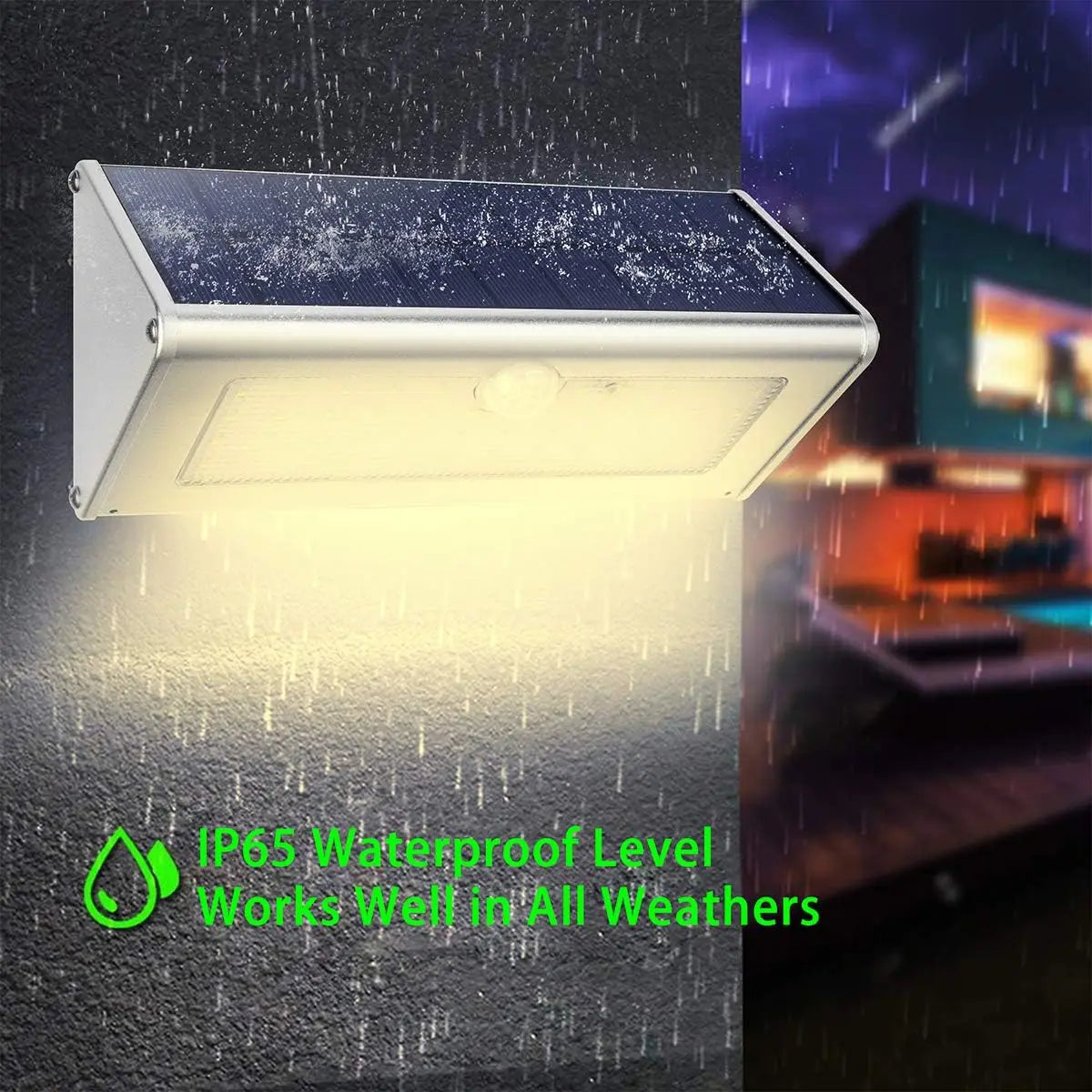 Solar Lights Outdoor 1100LM Sunlight with PIR Motion Sensor Waterproof 46LED Light Garden Wireless Aluminum Wall Led Lighting