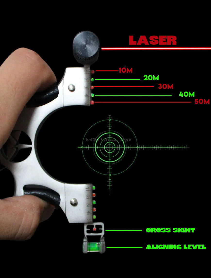 Laser Shooting Metal Slingshot High Precision Sling Outdoor Hunting Slingshot for Hunting High Precision Catapult
