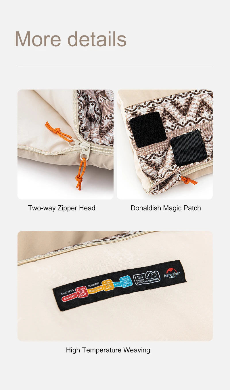 Naturehike Summer Sleeping Bag Ultralight Outdoor Camping Cotton Sleeping Bag Spring Hiking Trekking Travel Camping Supplies