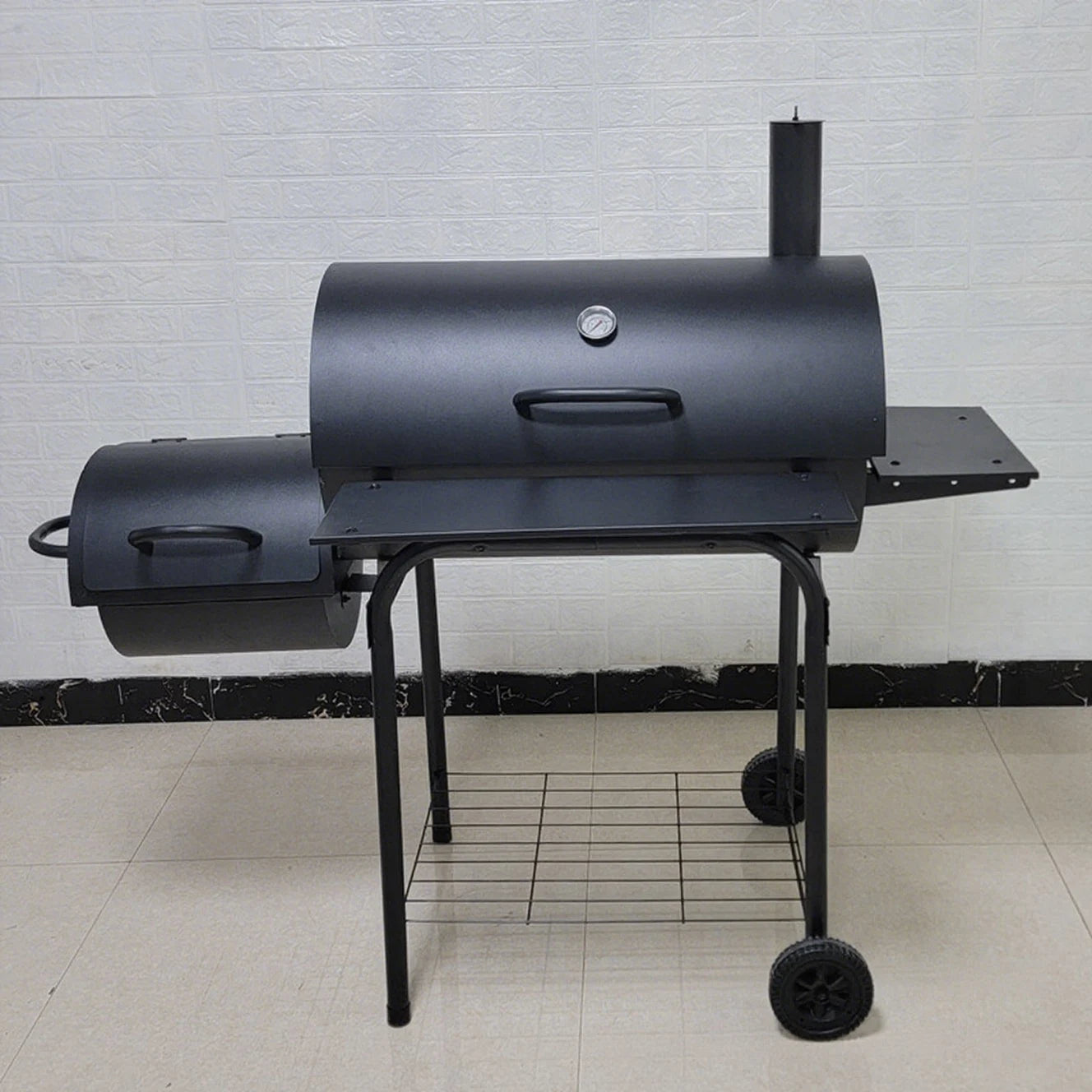 Family BBQ Grill, Extra-Large & Thickened, American-Style Outdoor Barbecue Rack, Courtyard Charcoal Stove and Smoker