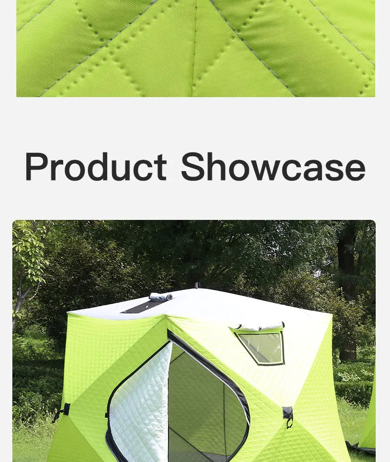 Winter Fishing Tent Ice Fishing Tent Cotton Clip Thick Insulation Windproof Snow Shelter Camping for 2-3 People Pop Up Tent