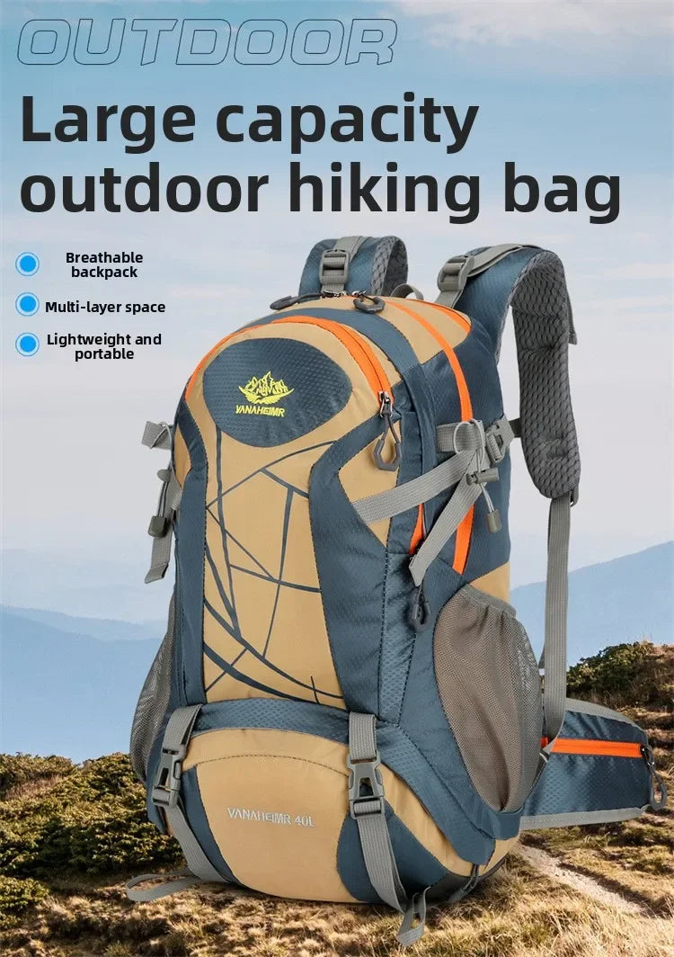 Mountaineering backpack 40 liters men's and women's outdoor sports bag waterproof camping hiking rain