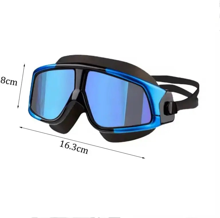Adjustable Swimming Glasses Women and Men Myopia Waterproof Anti-Fog Goggles Set Acetate Blue Polycarbonate