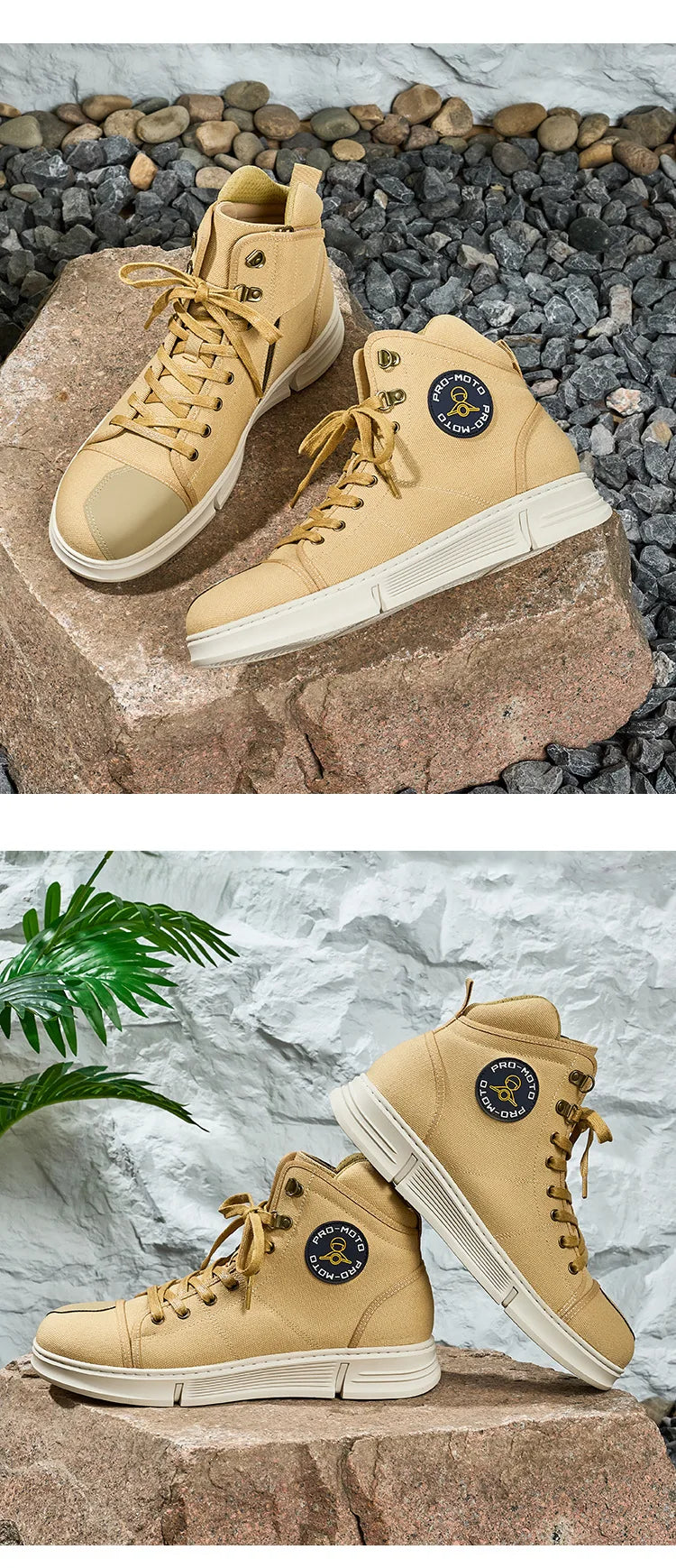 Motorcycle Shoes Men Water Proof Riding Boots Casual Flat Shoes Anti-collision Protection for Outdoor Cycling Sports Sneakers