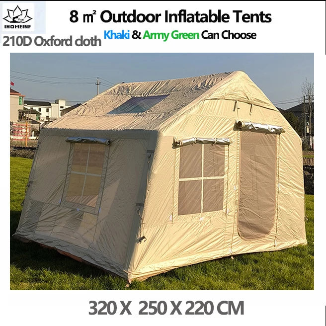 8 ㎡ Camping Outdoor Tent for 4~6People No Pitch Rainproof Sunproof Wind Resistant Hiking Marquee with Skylight & Chimney Outlet