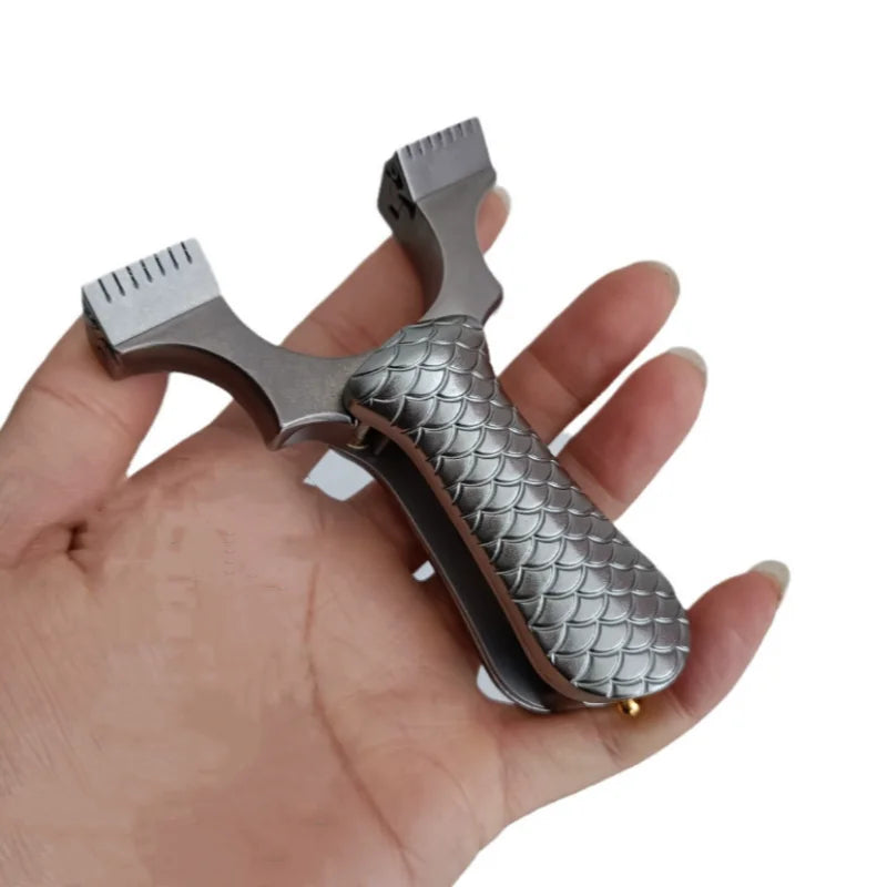 Folding Slingshot Authentic Titanium Alloy New TC21 Flat Skin Quick Press High Precision Outdoor Power Catapult
