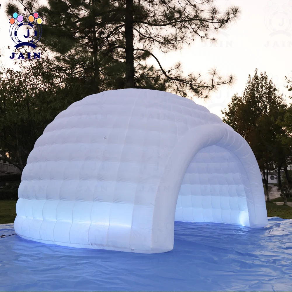 4.5m White Inflatable Dome Tent Outdoor Lighting Inflatable Igloo Dome Inflatable Party Tent With Blower For Camping Festival