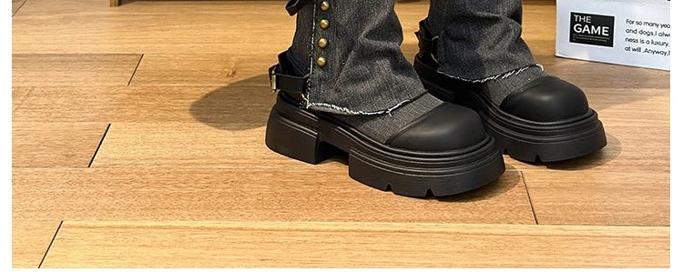 Fall Student Fashion Ankle Boots New Canvas Cowboy Shoes Women's Outdoor Platform Boots Luxury Designer Brand Motorcycle Boots