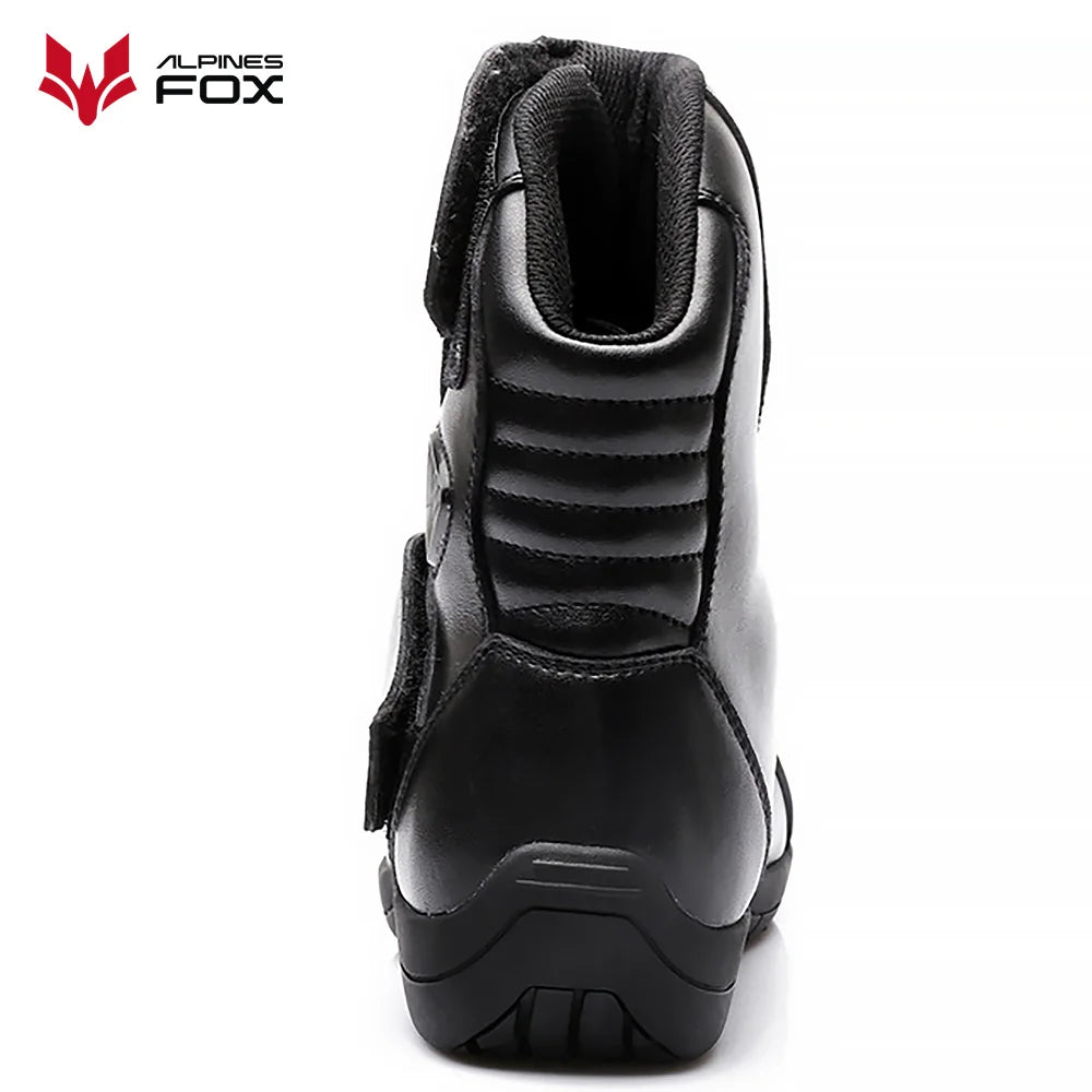 Motorcycle Leather Shoes Moto Boots Racing Bottes Motocross Boots PU Fabric Rubber Sole Wear-resistant Anti-collision Easy Wear