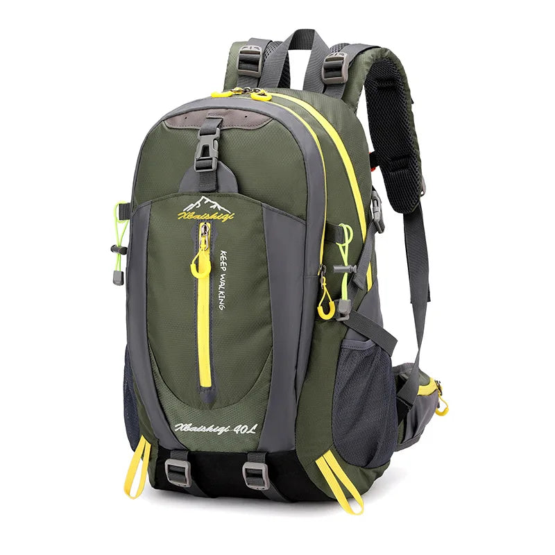 Men Women Outdoor Camping Travel Backpack 40L Water Repellent Climbing Hiking Laptop Daypack Trekking Reflective Strip Back Bags