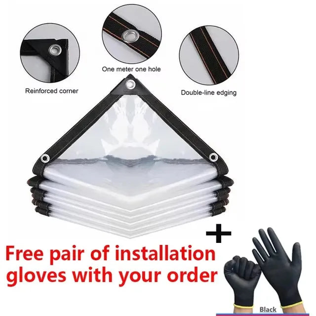 Transparent rainproof shading cloth tarpaulin Lightweight waterproof tarpaulin cover tarpaulin transparent rainproof cloth2X2m