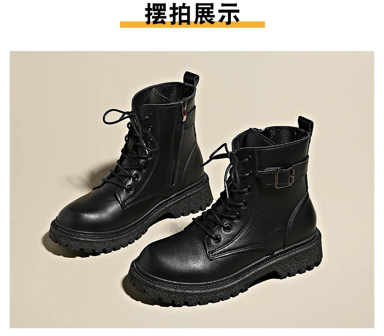 Women Boots 2024 Autumn Winter New Fashion Classic Short Boot Handsome Ankle Boot Work Clothes Shoe Botas de mujer black boots