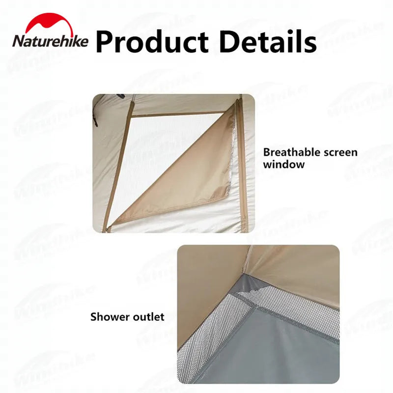Naturehike Automatic Shower Tent Dry Wet Separation Outdoor Camping Travel Changing Room Shelter Mobile Toilet Bathroom Portable